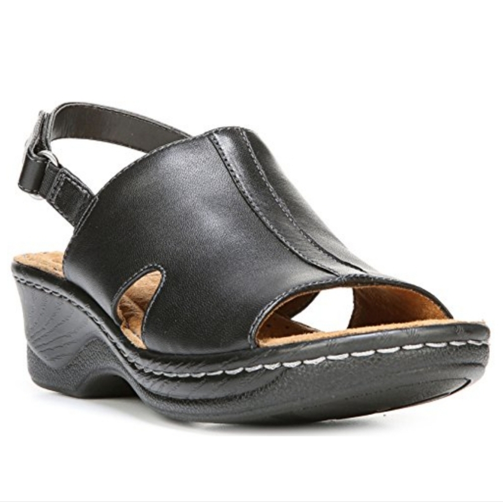 Natural Soul by Naturalizer Seleste Open Toe Leather Wedge Sandals